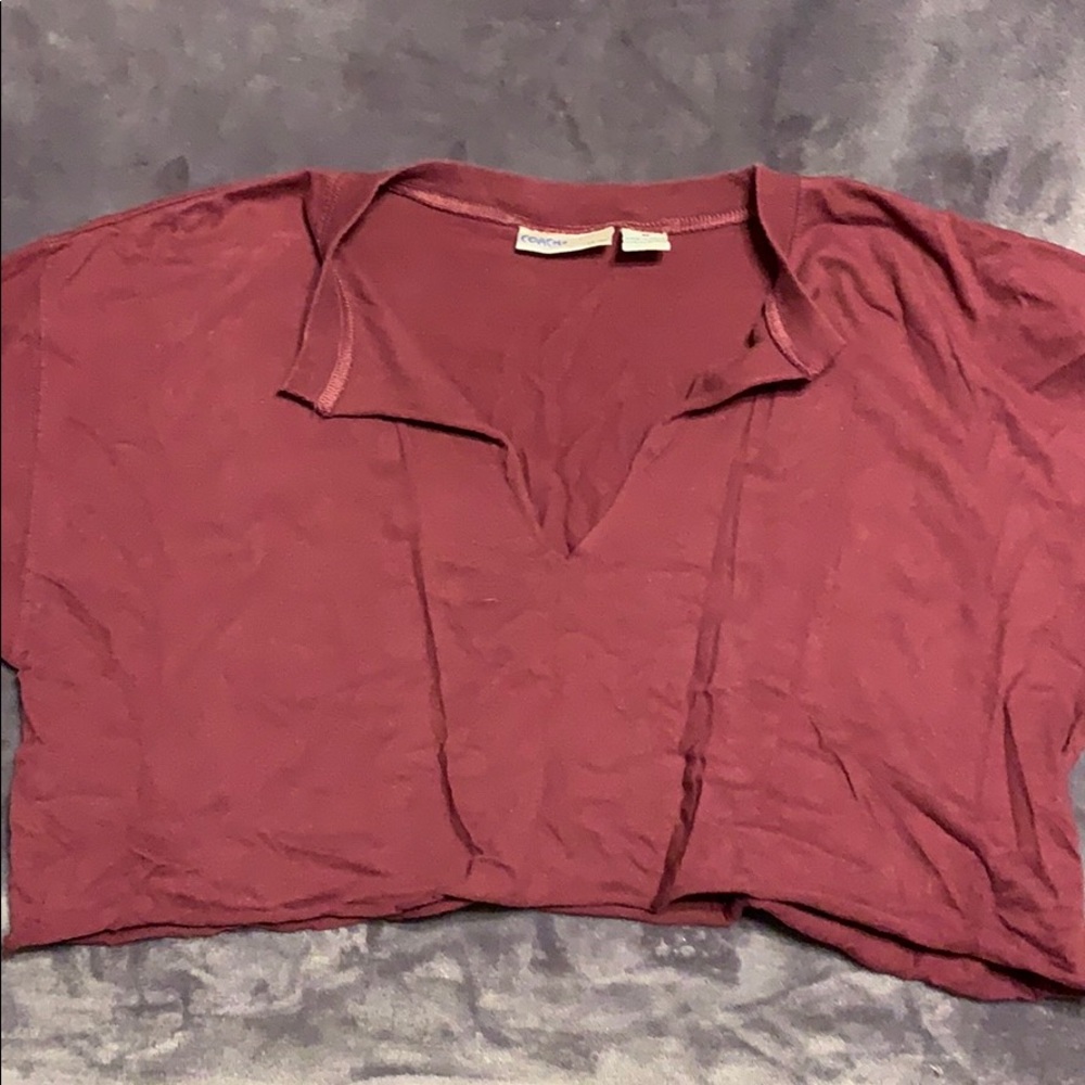 Deep v cut crop top